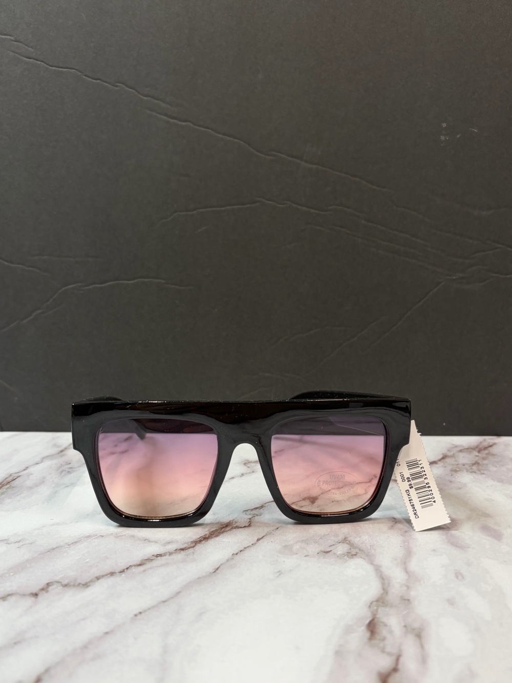 Rue21 Black Square Sunglasses with Pink Gradient Lenses